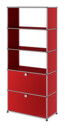 USM Haller Storage Unit with 2 Doors, without upper Rear Panels, USM ruby red