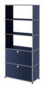 USM Haller Storage Unit with 2 Doors, without upper Rear Panels, Steel blue RAL 5011