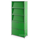 USM Haller Storage Unit with 3 Angled Shelves, USM green