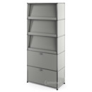 USM Haller Storage Unit with 3 Angled Shelves, Light grey RAL 7035