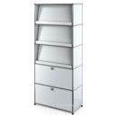 USM Haller Storage Unit with 3 Angled Shelves, USM matte silver