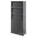 USM Haller Storage Unit with 3 Angled Shelves, Mid grey RAL 7005