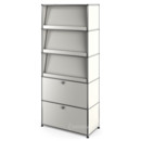 USM Haller Storage Unit with 3 Angled Shelves, Pure white RAL 9010