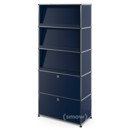 USM Haller Storage Unit with 3 Angled Shelves, Steel blue RAL 5011