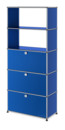 USM Haller Storage Unit with Drop-down Doors and Drawer, Gentian blue RAL 5010
