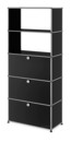 USM Haller Storage Unit with Drop-down Doors and Drawer, Graphite black RAL 9011