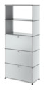 USM Haller Storage Unit with Drop-down Doors and Drawer, Light grey RAL 7035
