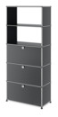 USM Haller Storage Unit with Drop-down Doors and Drawer, Mid grey RAL 7005