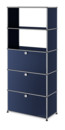 USM Haller Storage Unit with Drop-down Doors and Drawer, Steel blue RAL 5011