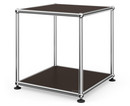 USM Haller Side Table 35, Both panels metal, USM brown