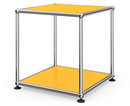 USM Haller Side Table 35, Both panels metal, Golden yellow RAL 1004