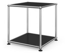 USM Haller Side Table 35, Both panels metal, Graphite black RAL 9011