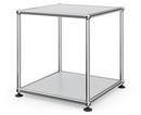 USM Haller Side Table 35, Both panels metal, Light grey RAL 7035