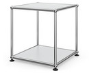 USM Haller Side Table 35, Both panels metal, USM matte silver