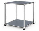 USM Haller Side Table 35, Both panels metal, Mid grey RAL 7005