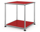 USM Haller Side Table 35, Both panels metal, USM ruby red
