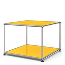 USM Haller Side Table 50, Both panels metal, Golden yellow RAL 1004