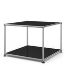 USM Haller Side Table 50, Both panels metal, Graphite black RAL 9011