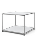 USM Haller Side Table 50, Both panels metal, USM matte silver