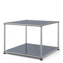 USM Haller Side Table 50, Both panels metal, Mid grey RAL 7005