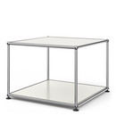 USM Haller Side Table 50, Both panels metal, Pure white RAL 9010