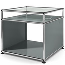 USM Haller Side Table with Extension, Mid grey RAL 7005