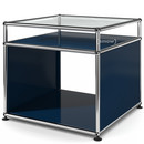 USM Haller Side Table with Extension, Steel blue RAL 5011