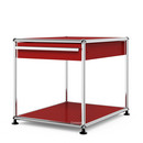 USM Haller Side Table with Drawer, USM ruby red