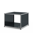 USM Haller Side Table with Side Panels, 50 cm, without interior glass panel, Anthracite RAL 7016
