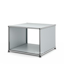 USM Haller Side Table with Side Panels, 50 cm, without interior glass panel, USM matte silver