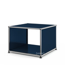USM Haller Side Table with Side Panels, 50 cm, without interior glass panel, Steel blue RAL 5011