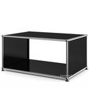 USM Haller Side Table with Side Panels, 75 cm, without interior glass panel, Graphite black RAL 9011