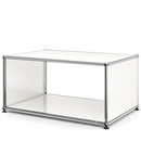 USM Haller Side Table with Side Panels, 75 cm, without interior glass panel, Pure white RAL 9010