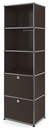 USM Haller Bookcase 50, With 2 drop-down doors, USM brown