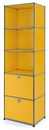 USM Haller Bookcase 50, With 2 drop-down doors, Golden yellow RAL 1004