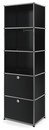 USM Haller Bookcase 50, With 2 drop-down doors, Graphite black RAL 9011