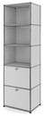 USM Haller Bookcase 50, With 2 drop-down doors, Light grey RAL 7035