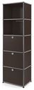 USM Haller Bookcase 50, With 3 drop-down doors, USM brown