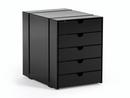 USM Inos Box Set C4 for USM Haller Shelves, with 5 trays, Graphite black RAL 9011