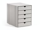 USM Inos Box Set C4 for USM Haller Shelves, with 5 trays, Light grey RAL 7035