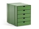 USM Inos Box Set C4 for USM Haller Shelves, with 5 trays, USM green