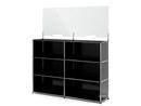 USM Haller Counter L with Security Screen, Graphite black RAL 9011