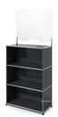 USM Haller Counter M with Security Screen, Anthracite RAL 7016, With feet