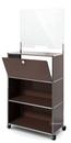 USM Haller Counter M with Security Screen and Hatch, USM brown, With castors