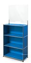 USM Haller Counter M with Security Screen, Gentian blue RAL 5010, With feet