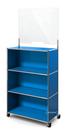 USM Haller Counter M with Security Screen, Gentian blue RAL 5010, With castors