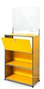 USM Haller Counter M with Security Screen and Hatch, Golden yellow RAL 1004, With feet