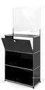USM Haller Counter M with Security Screen and Hatch, Graphite black RAL 9011, With feet