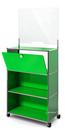 USM Haller Counter M with Security Screen and Hatch, USM green, With castors