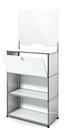 USM Haller Counter M with Security Screen and Hatch, Light grey RAL 7035, With feet